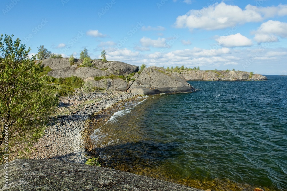 Rocky seashore on the island of Björkö, Archipelago of Korpo, Finland.