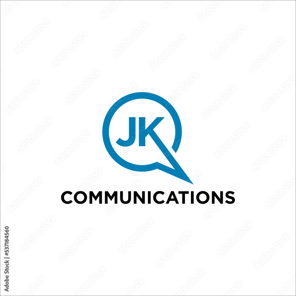 initial JK logo communication vector initial JK logo communication vector