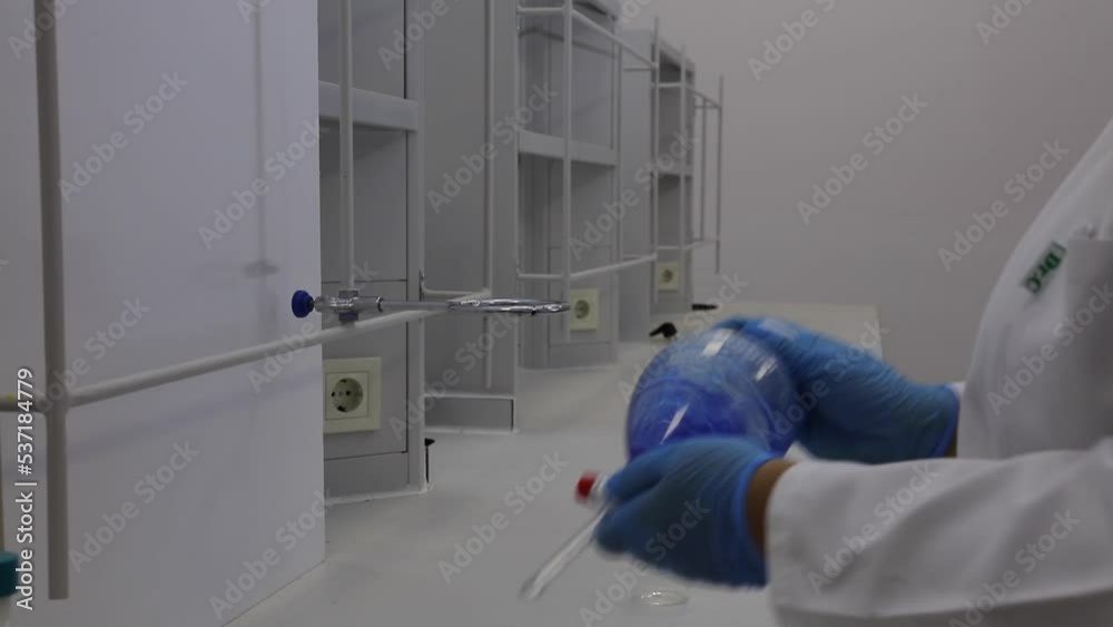 Separating funnel laboratory glassware used in liquidliquid