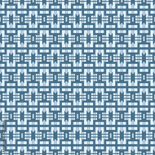 Fototapeta Naklejka Na Ścianę i Meble -  Japanese Cross Shape Mosaic Vector Seamless Pattern