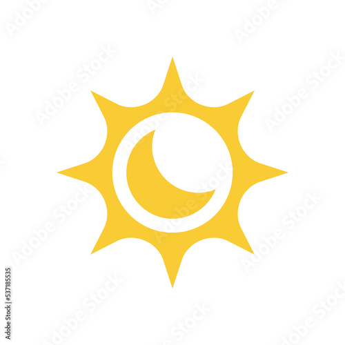 Sun and moon vector icon. Night and day filled glyph symbol.