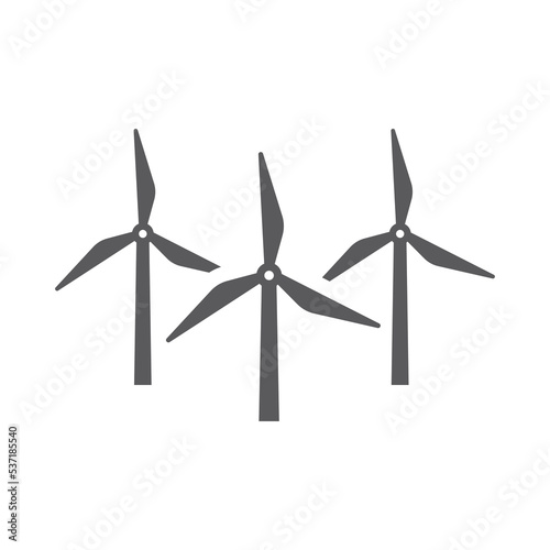 Wind mill or turbine vector icon. Renewable and sustainable resources filled symbol.