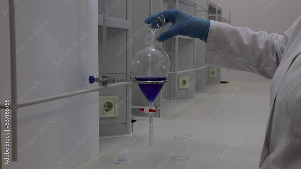 Separating funnel laboratory glassware used in liquidliquid