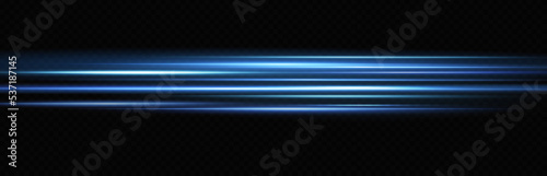 Motion light effect for banners. Blue lines. The effect of speed on a blue background. Red lines of light, speed and movement. Vector lens flare.
