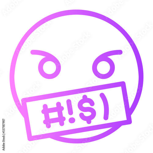 swearing gradient icon