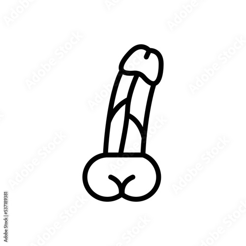 Black line icon for dildo