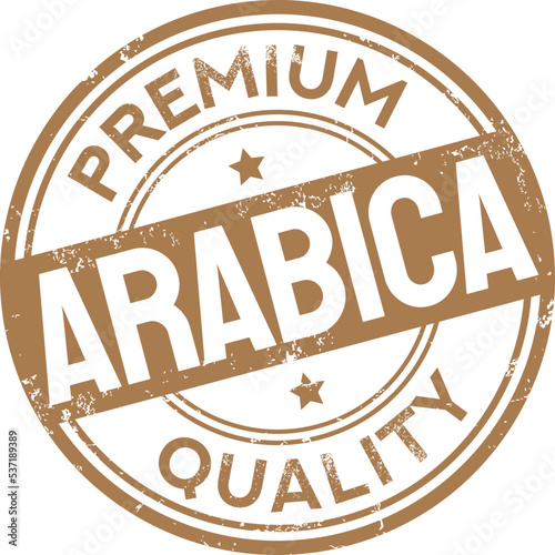 Arabica Coffee. Premium Quality. Vector Stamp.