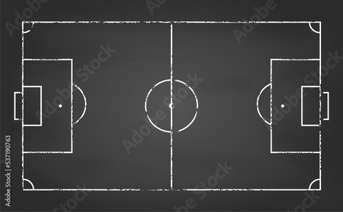 Football field illustration in black colors. Black soccer field background.