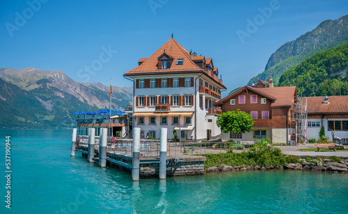 Fishing village of Iseltwald on Lake Brienz, Switzerland.