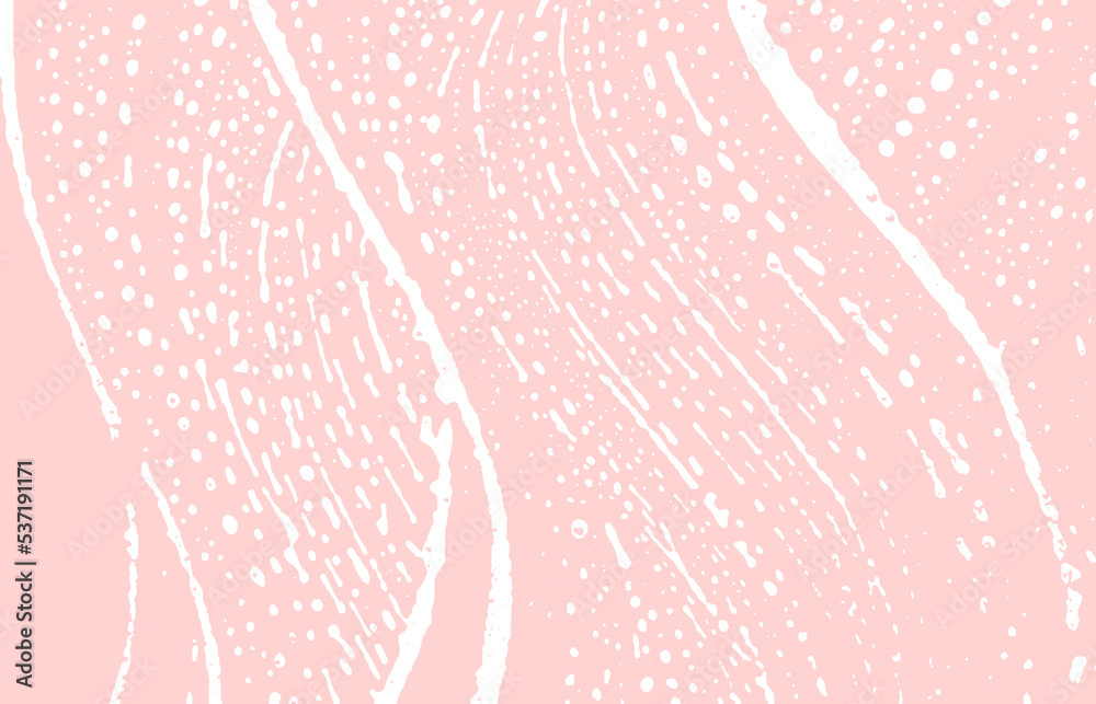 Grunge texture. Distress pink rough trace. Gorgeou