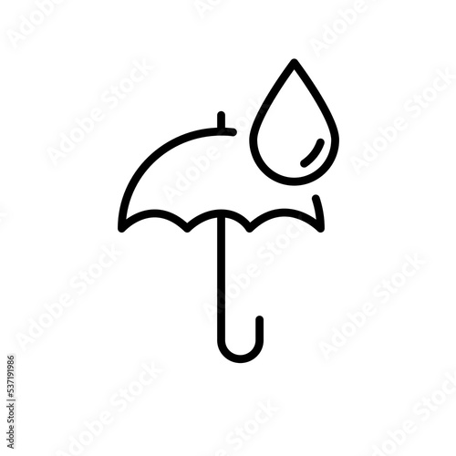 Umbrella Protective from Rain Outline Icon. Umbrella Line Icon. Rain Concept Black Linear Pictogram. Editable Stroke. Isolated Vector Illustration