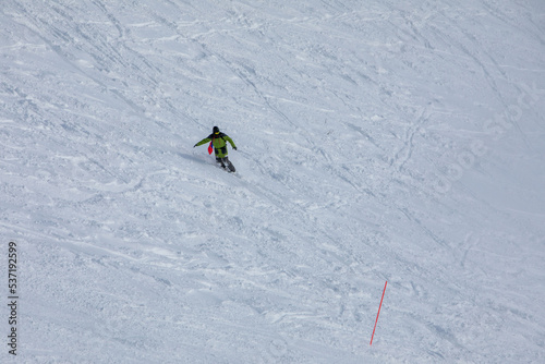 snowboarder at free ride slope