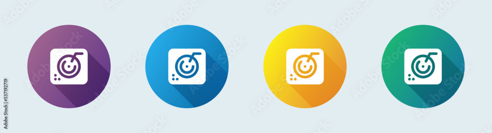 Turntable solid icon in flat design style. Dj signs vector illustration. Turntable solid icon in flat design style. Dj signs vector illustration.