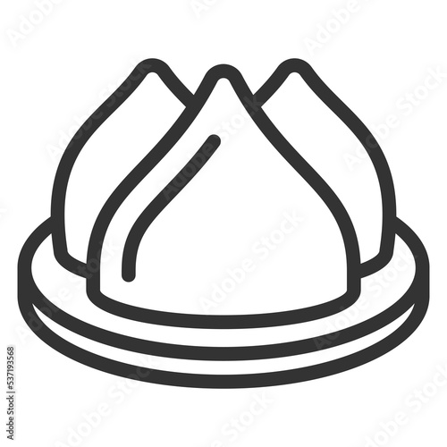 Domed chocolates on a tray - icon, illustration on white background, outline style