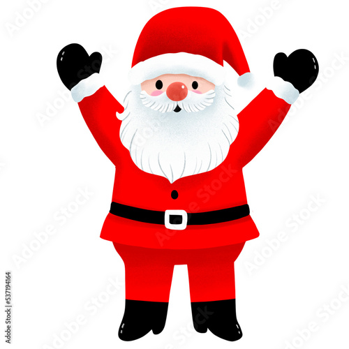 Santa claus in winter character cute cartoon clipart.