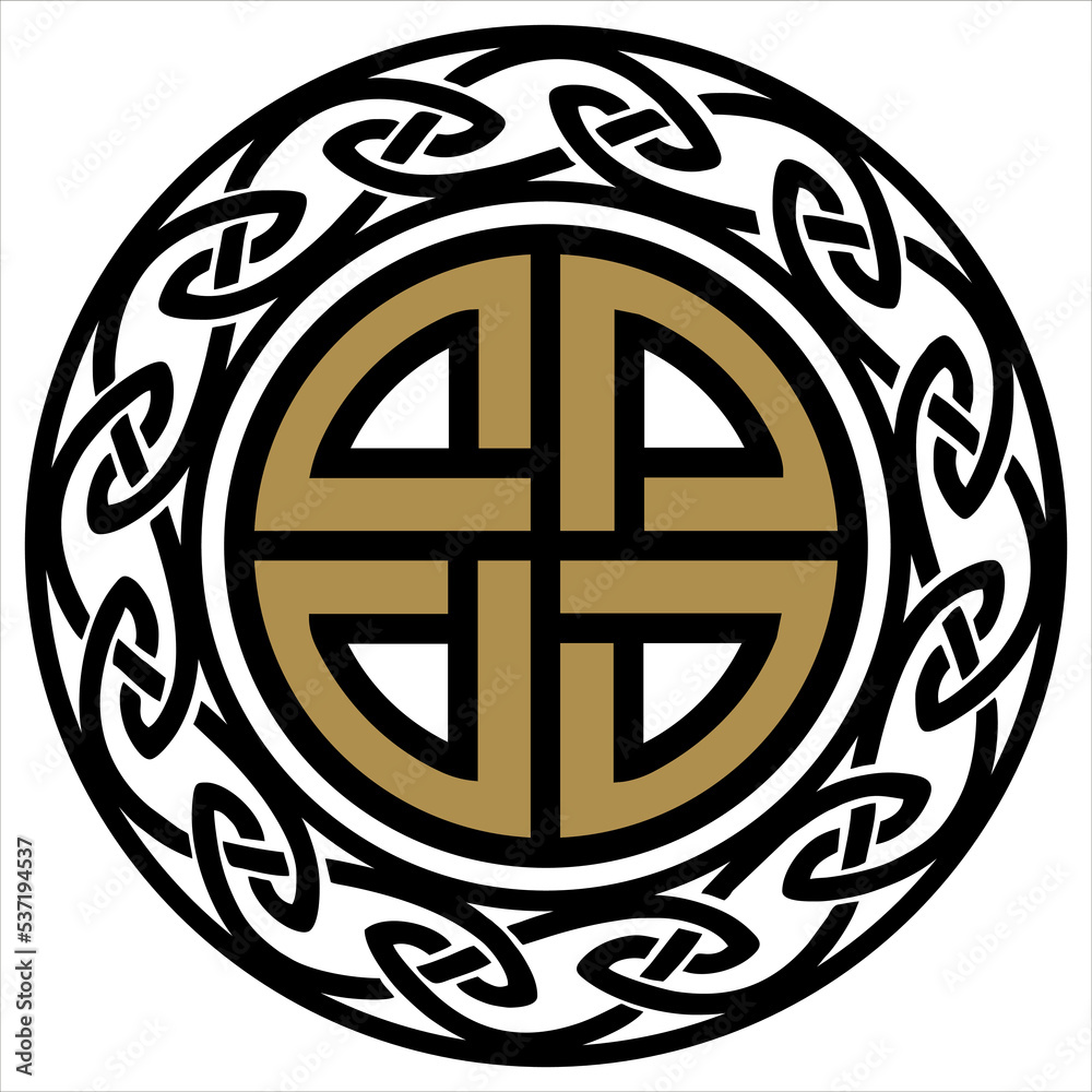 Celtic shield knot, Bowen knot, Norse mythology, protection symbol, vector,  isolated Stock Vector | Adobe Stock