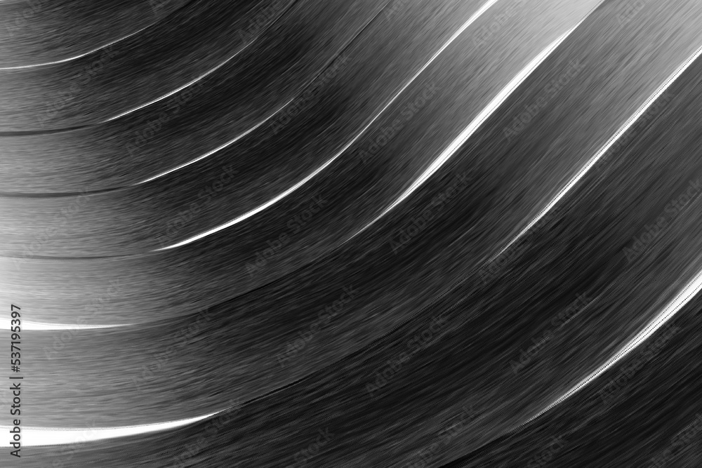 Brushed plate texture in black. Old Vynil pattern Isolated in dark color.