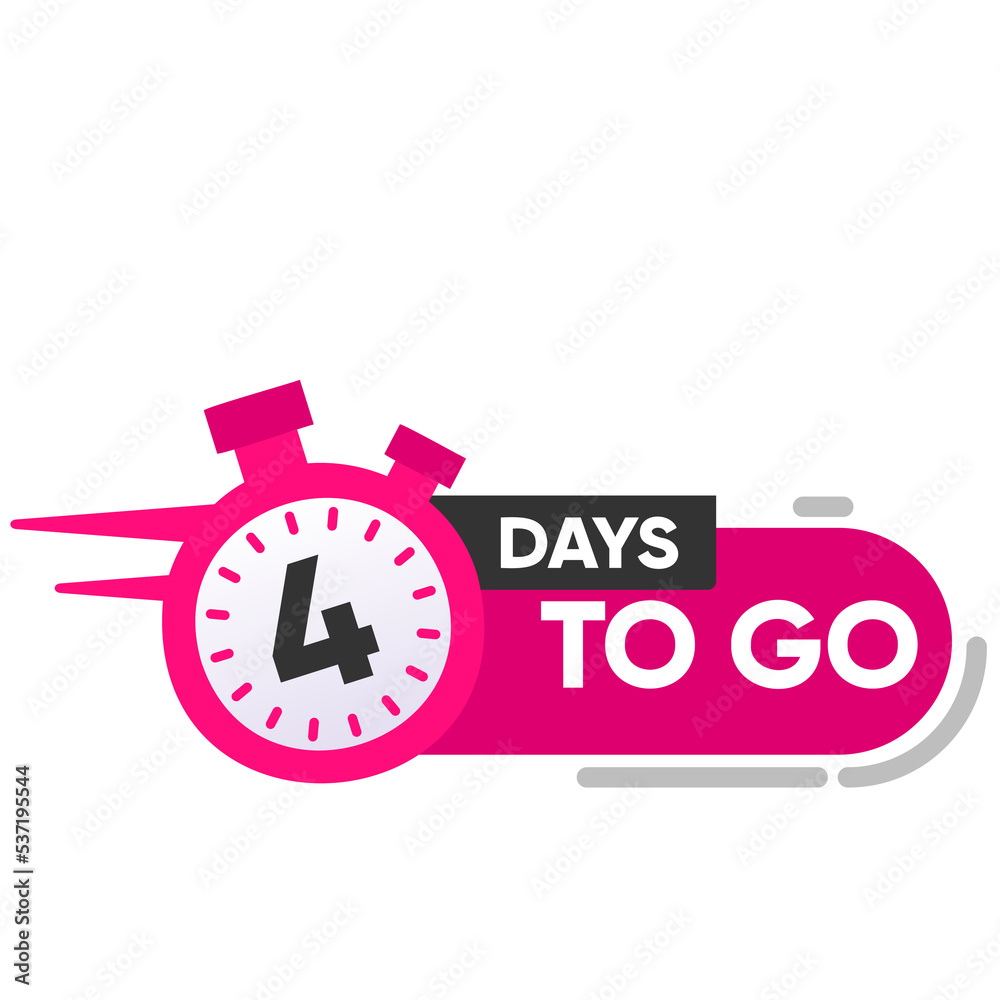 Banner with 4 days left. Speech bubble. Banner with 4 days left. Speech bubble.