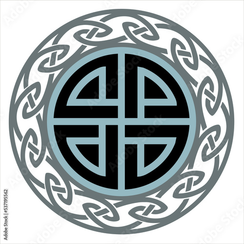Celtic shield knot, Bowen knot, Norse mythology, protection symbol, vector, isolated photo