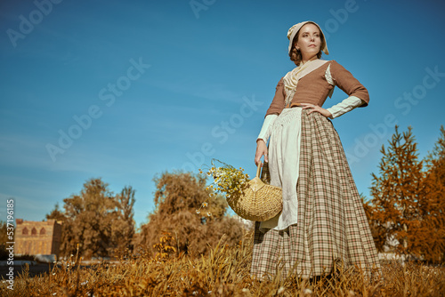 rural girl with basket photo