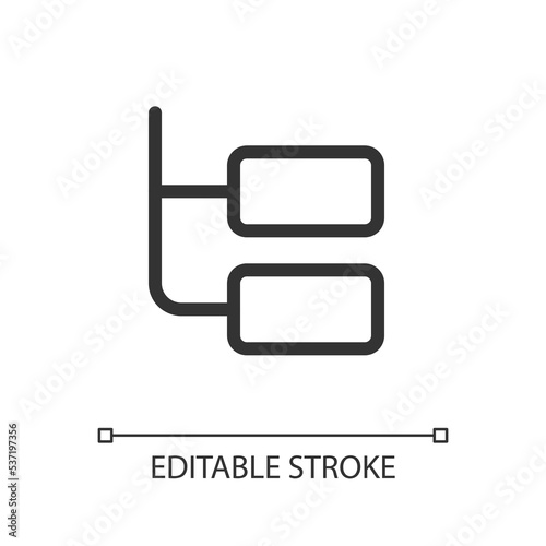 Online chat thread pixel perfect linear ui icon. Message blocks. Online communication. GUI, UX design. Outline isolated user interface element for app and web. Editable stroke. Poppins font used