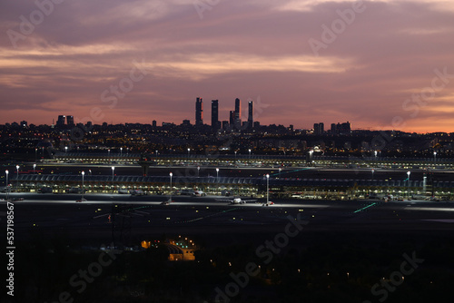 Landscape view of sunset in Madrid