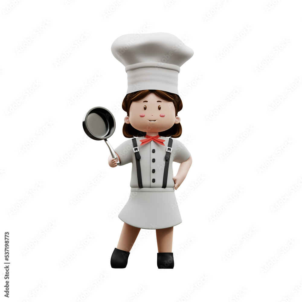 3d rendering female chef holding a pot
3d rendering female chef holding a pot