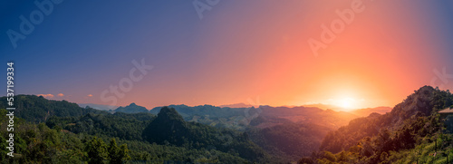 View of the mountains at sunset