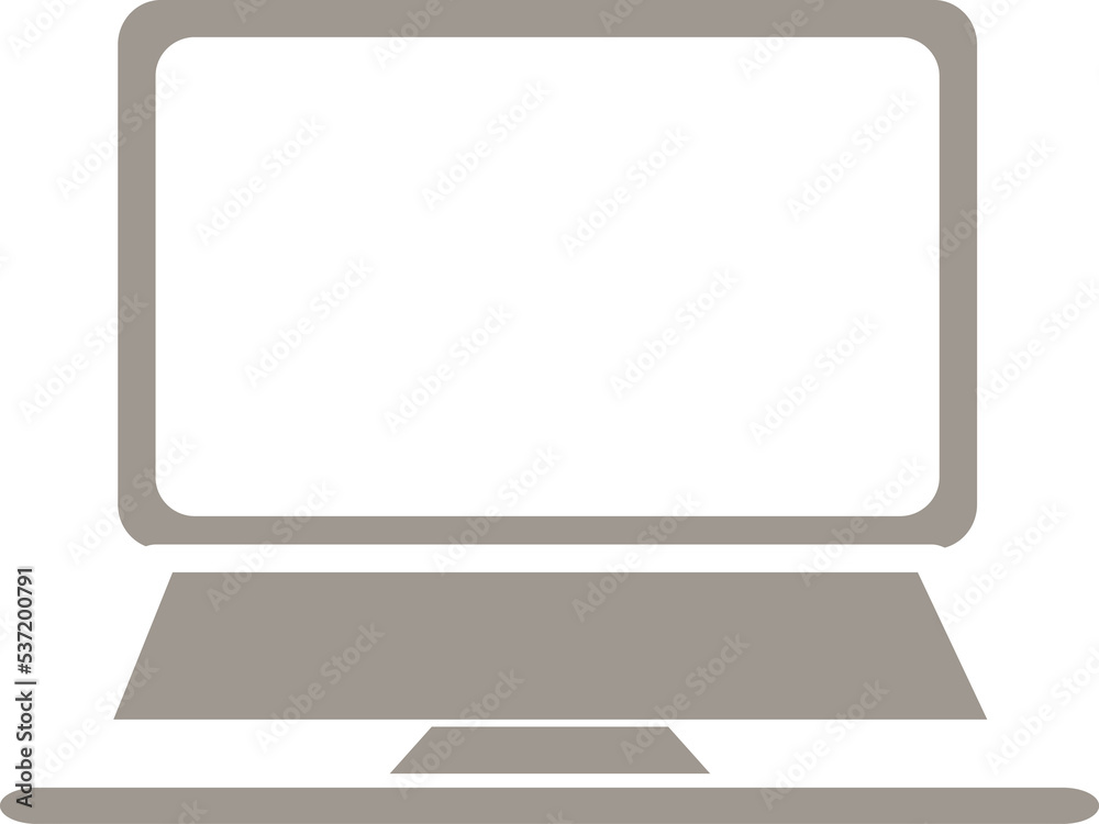 Laptop with a blank screen, element for decoration, PNG file format Laptop with a blank screen, element for decoration, PNG file format