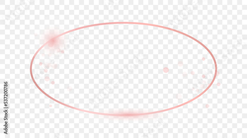 Rose gold glowing oval shape frame