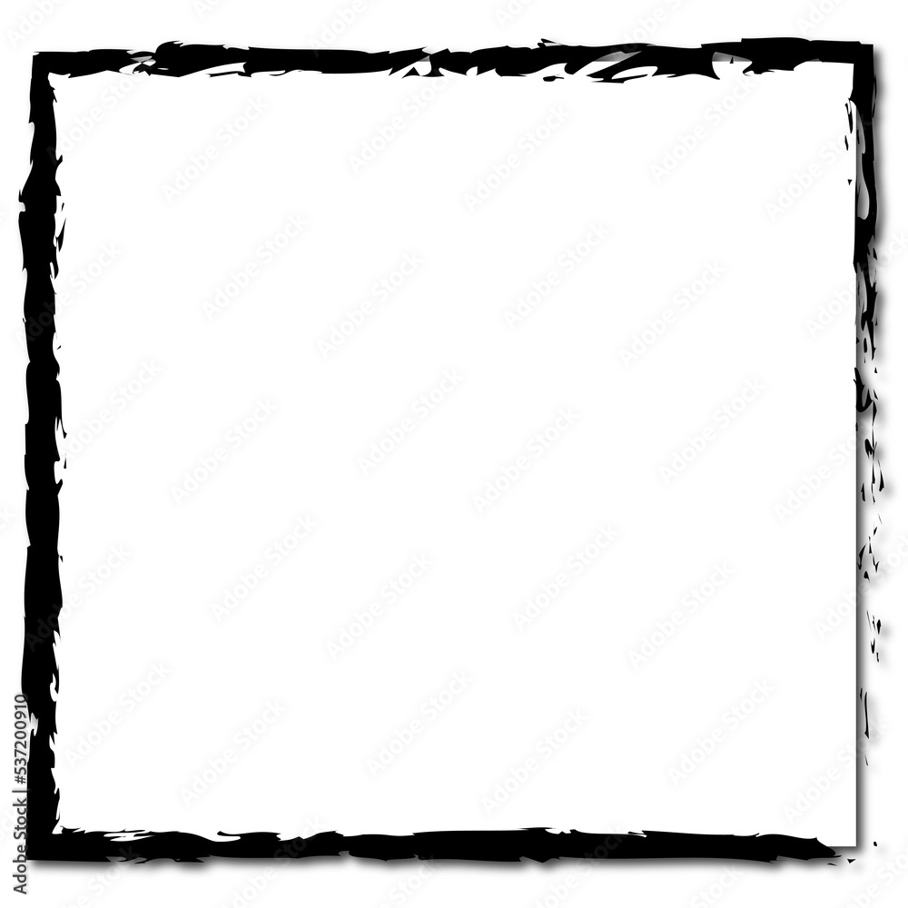 paper with frame black painted brush paper with frame black painted brush