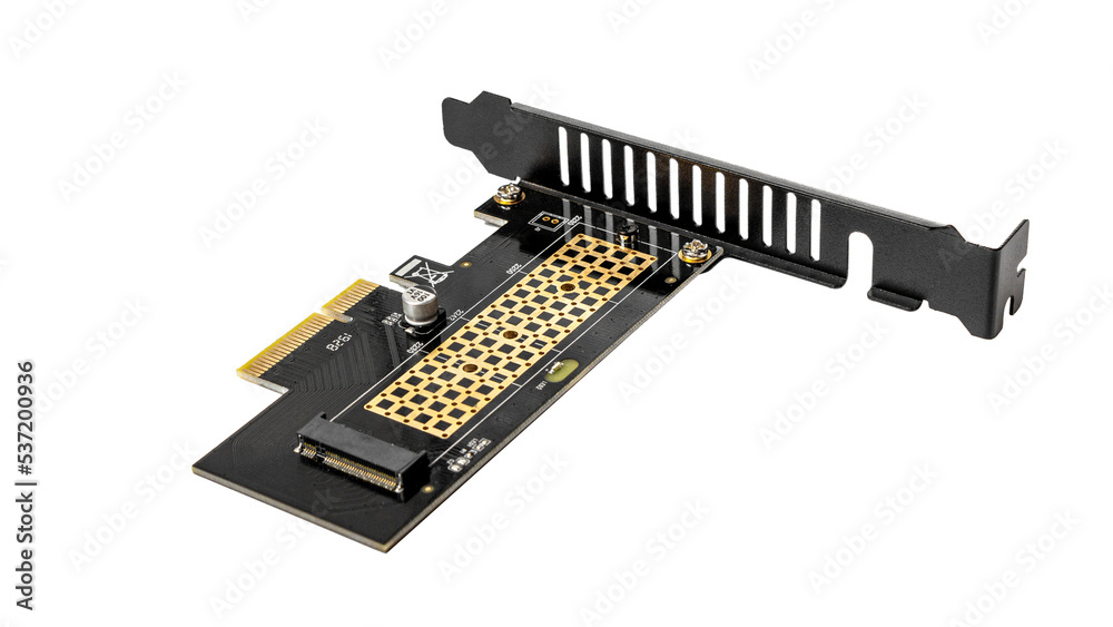 M.2 NVMe to PCIeX adapter board for SSD without background M.2 NVMe to PCIeX adapter board for SSD without background