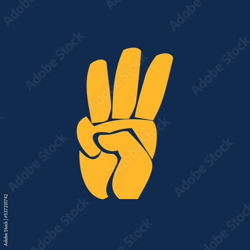 Ukrainian trident logo, freedom, fingers gesture