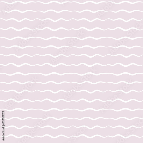 Vector seamless background with white waves and stripes on pink. Pattern for wrapping paper. girly backdrop