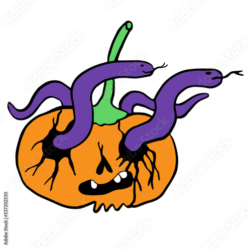  cartoon style vector illustration halloween pumpkins