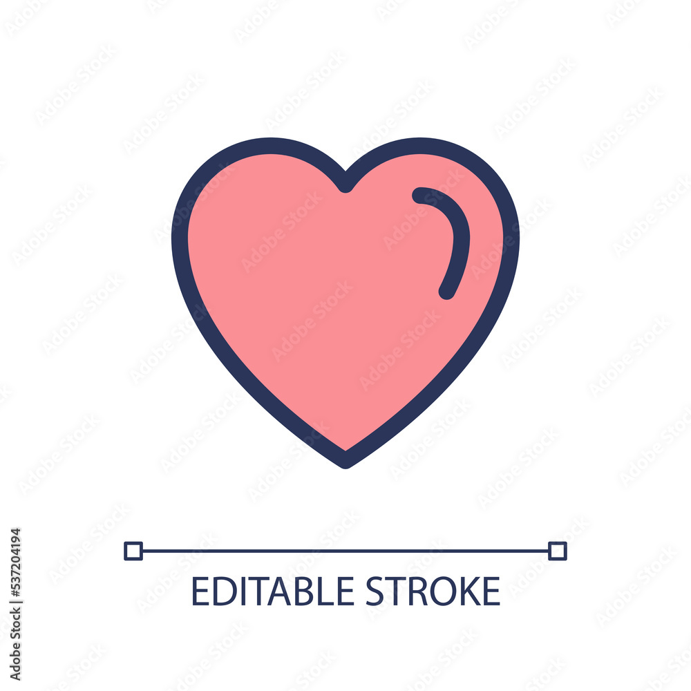 Heart pixel perfect RGB color ui icon. Tender feelings. Healthcare and wellness. Simple filled line element. GUI, UX design for mobile app. Vector isolated pictogram. Editable stroke. Arial font used Heart pixel perfect RGB color ui icon. Tender feelings. Healthcare and wellness. Simple filled line element. GUI, UX design for mobile app. Vector isolated pictogram. Editable stroke. Arial font used