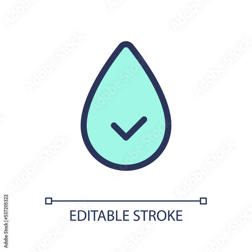 Hydration pixel perfect RGB color ui icon. Water consumption. Stay hydrated. Simple filled line element. GUI, UX design for mobile app. Vector isolated pictogram. Editable stroke. Arial font used