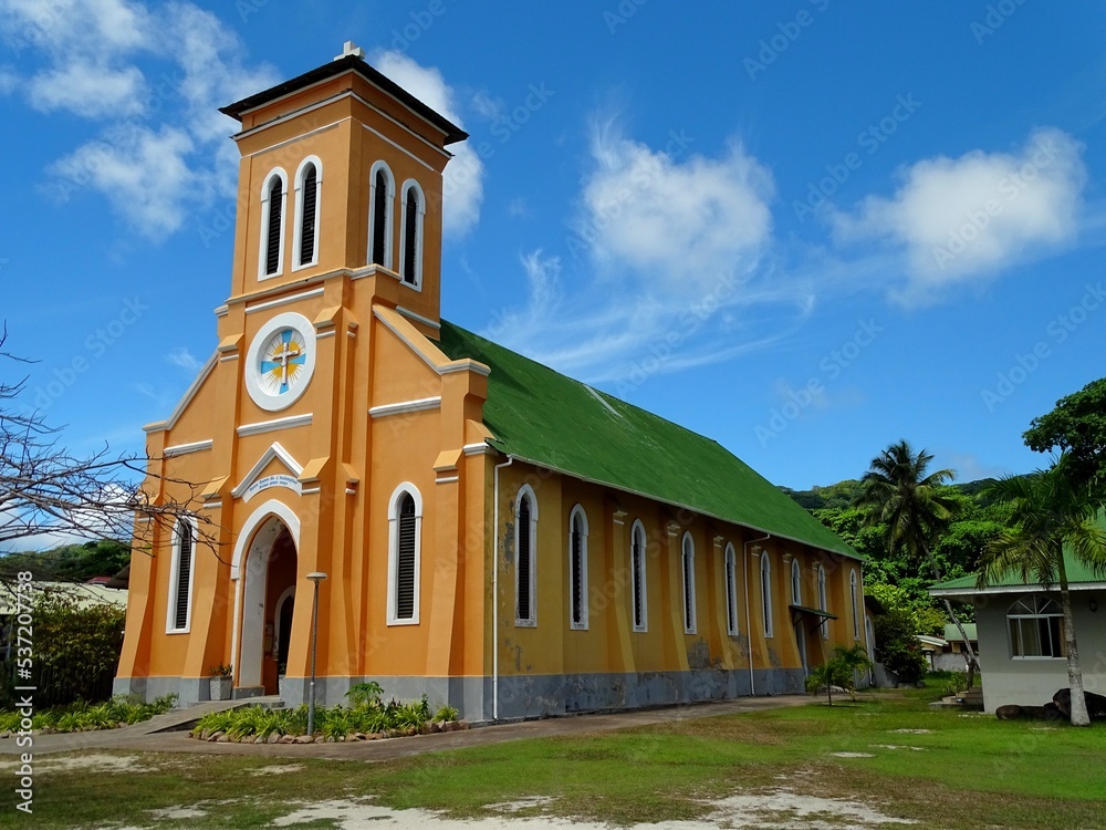 Seychelles, La Digue island, Notre Dame de L'Assomption church Seychelles, La Digue island, Notre Dame de L'Assomption church