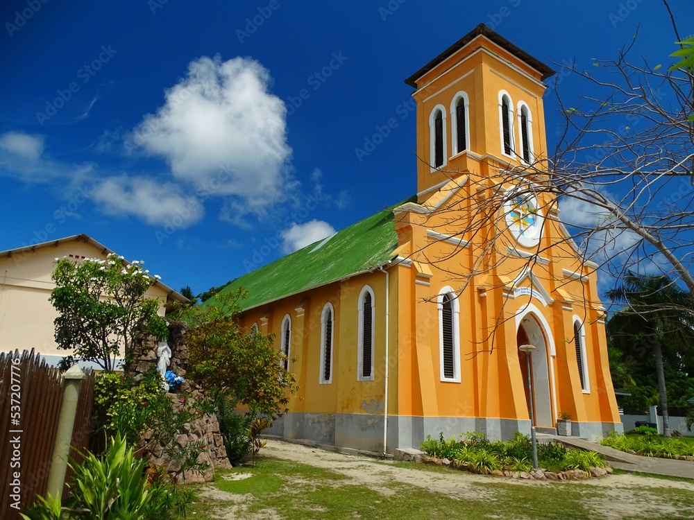 Seychelles, La Digue island, Notre Dame de L'Assomption church