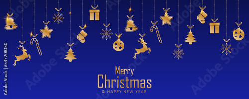 Realistic christmas background in flat design