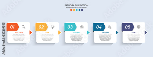 Steps business timeline process infographic template design with icons 