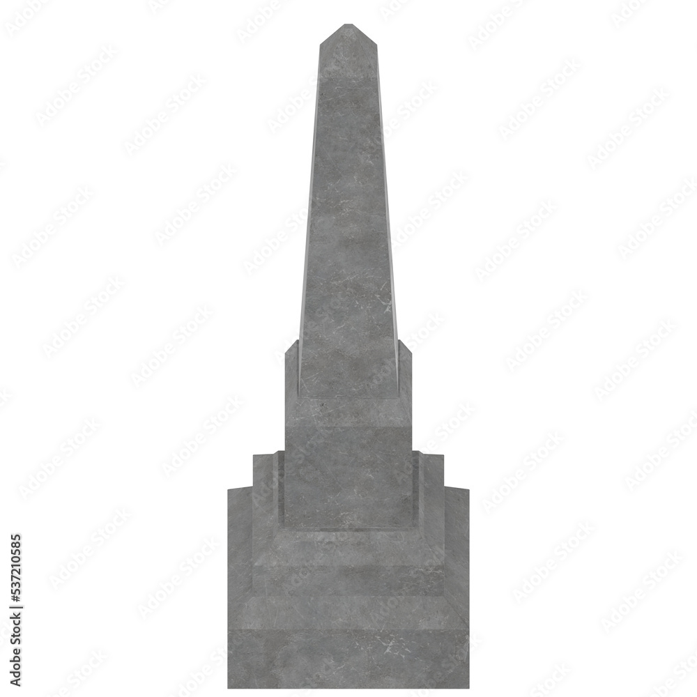 3d rendering illustration of an obelisk gravestone
