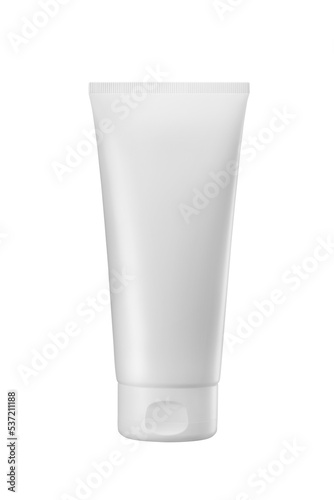 white plastic tube for medicine or cosmetics cream, gel, skin care, toothpaste. packaging mockup with clipping path isolated on white background