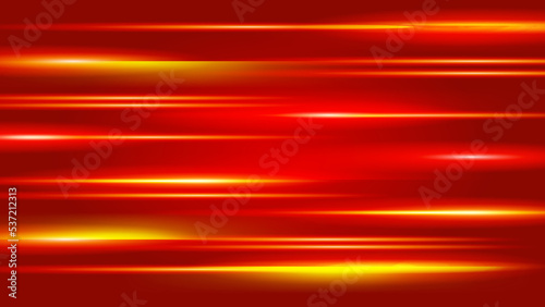 Modern red orange abstract high-speed light effect. Technology futuristic dynamic motion on blue background. Movement pattern for banner or poster design background concept.