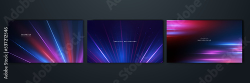 Modern abstract high-speed movement. Colorful dynamic motion on blue background. Movement sport pattern for banner or poster design background concept.