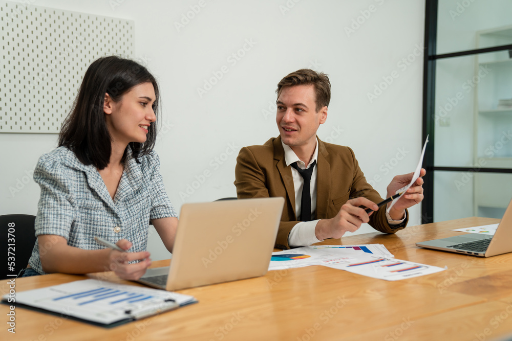 Group of professional business people are working and brainstorming discussed about work in conference room in the creative office. Group of professional business people are working and brainstorming discussed about work in conference room in the creative office.