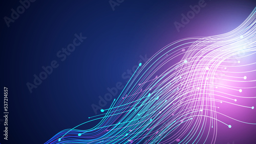Abstract background of light lines moving with speed. Colourful dynamic motion. Technology velocity movement pattern for banner or poster design. Vector illustration