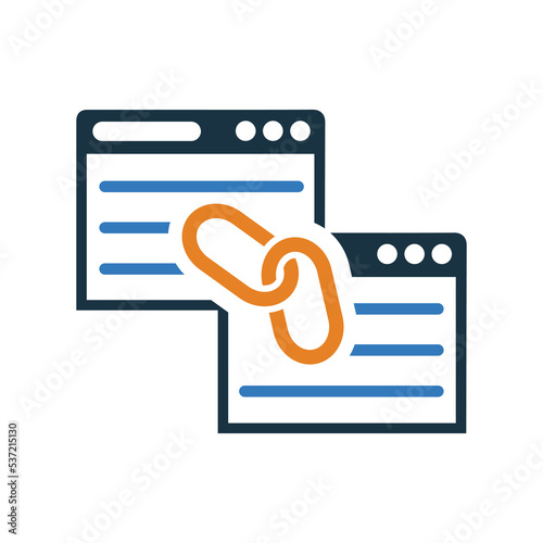 Back link, network icon. Simple flat design Concept.