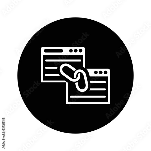 Back link, network icon.Black vector sketch.