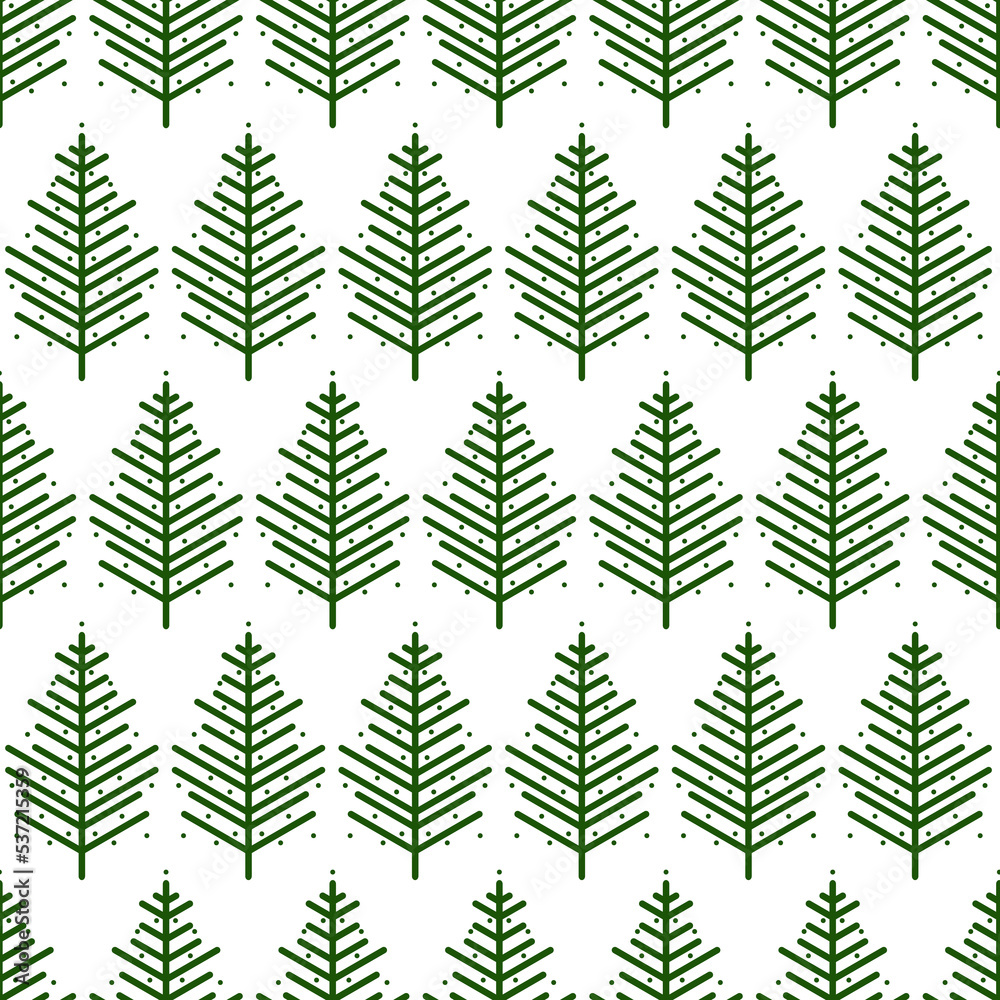 Winter seamless pattern with Christmas trees. Christmas pattern for wrapping, textile, fabric, wallpaper,  giftwrap, paper, scrapbook and packaging